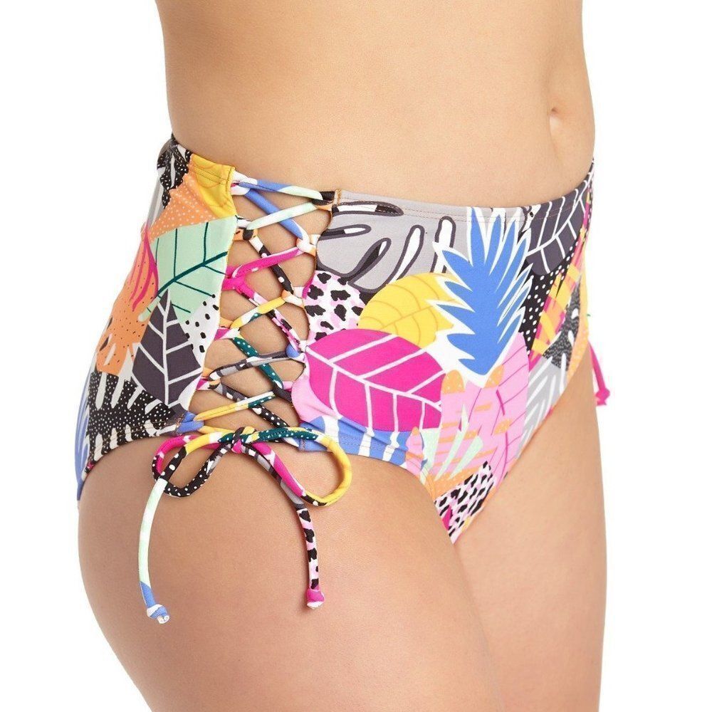 California Waves Tropical High-Waist Bikini Bottom